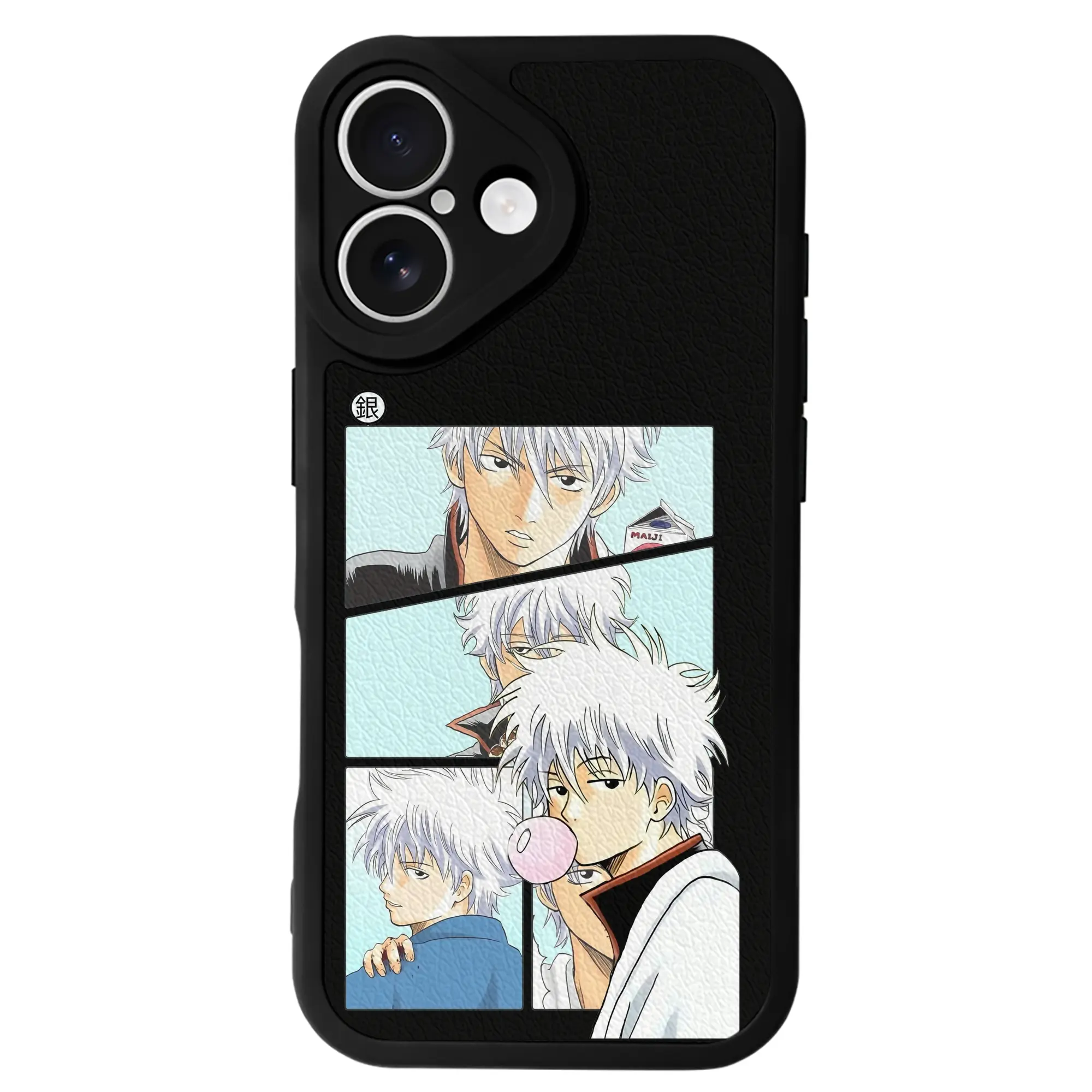 銀魂 グッズ 坂田 銀時 - IPhone 16シリーズ対応 ・ シリコンスマホケース ・ レザー調 ・ 高精度フィット ・ 耐衝撃 ・ ワイヤレス充電対応 ・ 精密カット